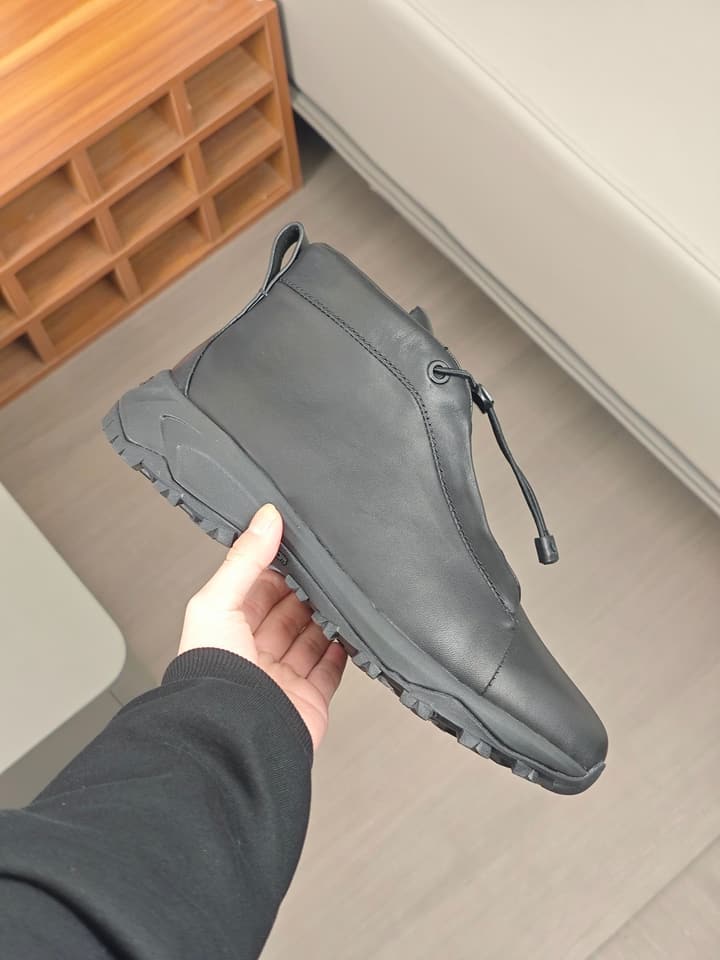 Zegna Triple Stitch™ Monte Luxury Casual Shoes in Black Leather High-top