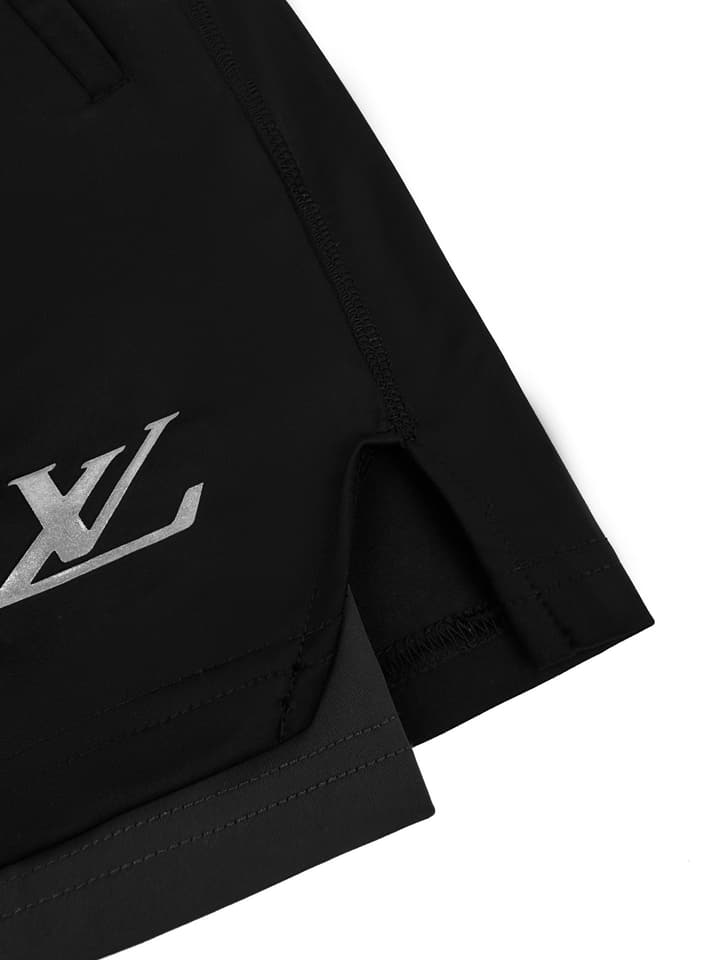 Louis Vuitton Double-Layer Sports Shorts in Matte Black