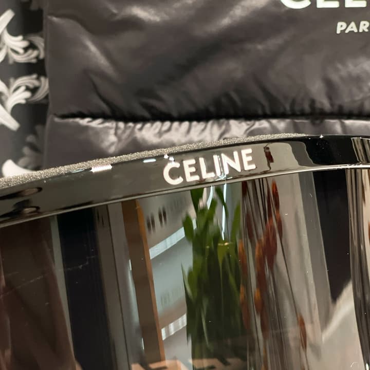 Celine Ski Goggles in Black Frame Silver Lens