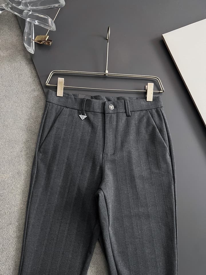 Prada Men's Cashmere Casual Trousers – 2025 Collection in Charcoal Gray