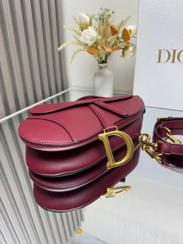 Dior Saddle Bag – Wine Red in Burgundy Red