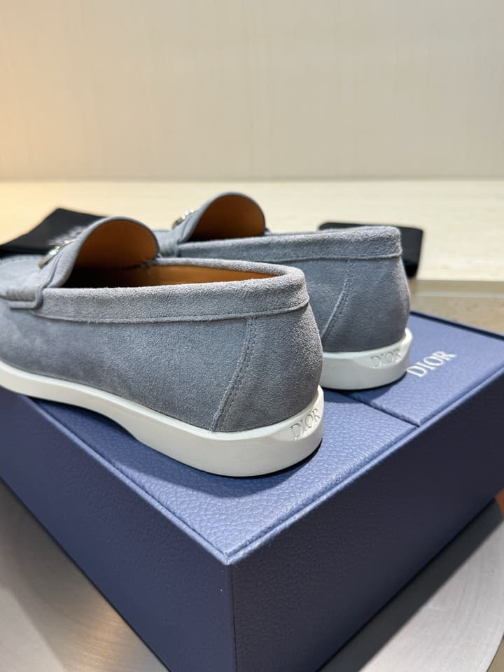 Dior Granville Men's Lace-Up Casual Shoes in Dark Blue Suede