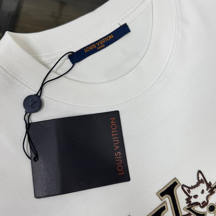 Louis Vuitton Embroidered Logo Oversized T-Shirt – Summer Collection – 26SS in Apricot Colorful LV Lovers