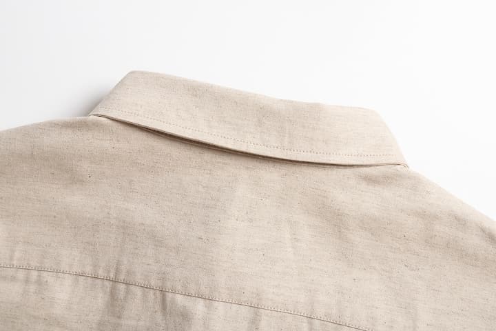 Prada Linen-Cotton Triangle Logo Long-Sleeve Shirt – 25SS in Beige