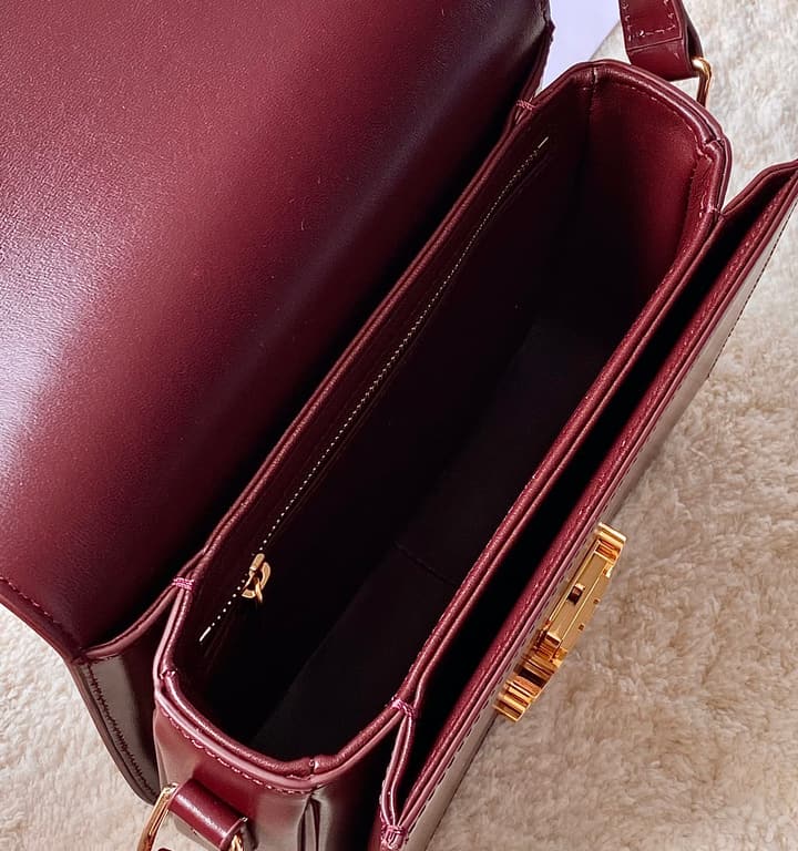 Celine Triomphe Box Calfskin Bag in Burnt Orange