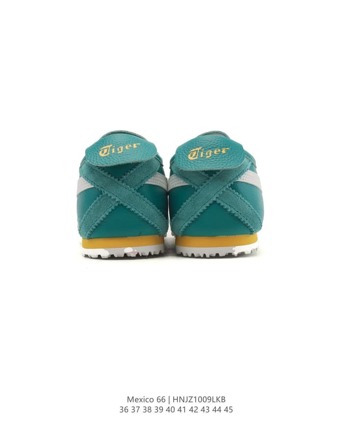 Asics Onitsuka Tiger Mexico 66 Classic Sneakers in Teal With White Stripes And Yellow Accent