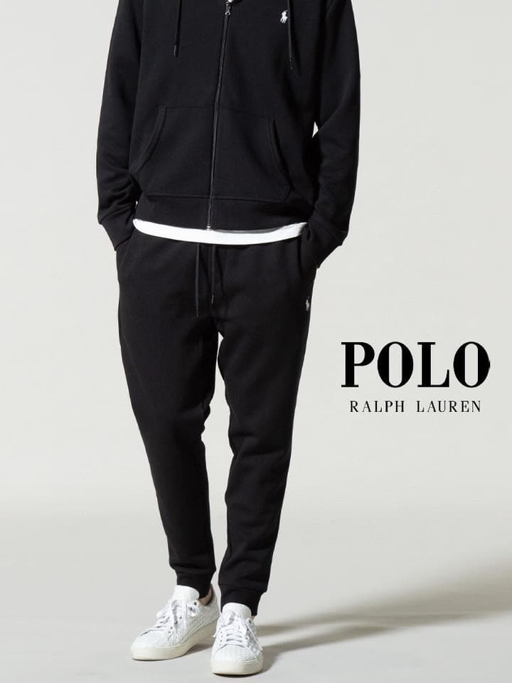 Ralph Lauren Classic Double-Sided Knit Jogger Pants in Black