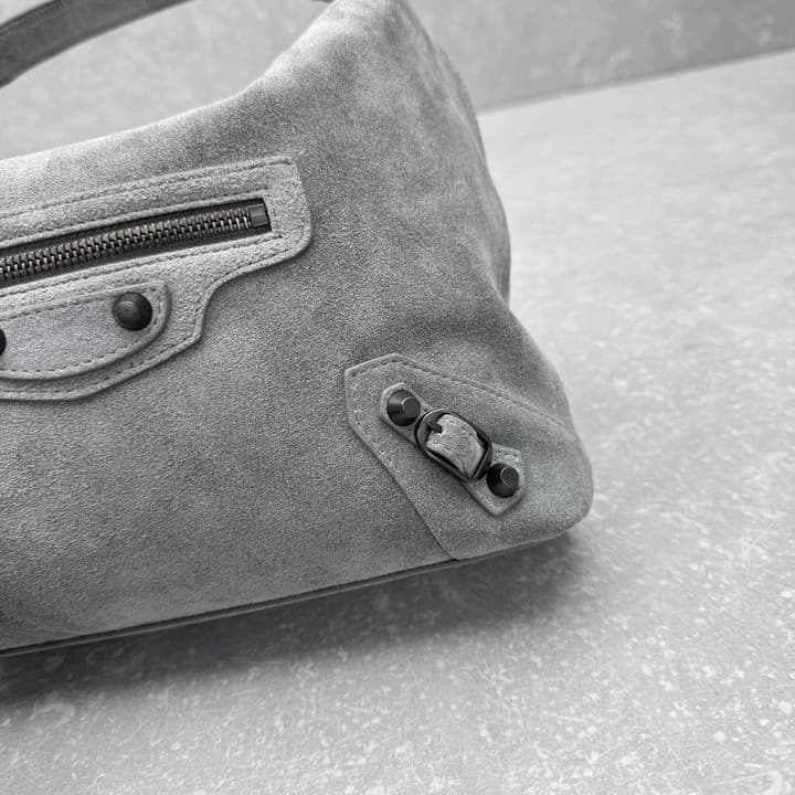 Balenciaga Le City Hobo Bag – Small in Frosted Grey