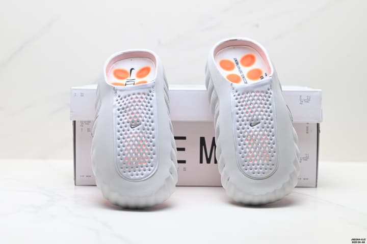 Nike Mind 001 Recovery Slide in Light Grey And Orange