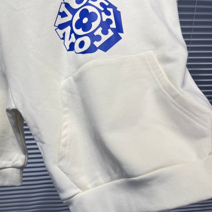 Louis Vuitton Spherical Graphic Hoodie – 25SS in Light Beige With Blue Pattern