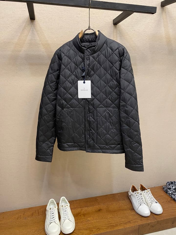 Moncler Men's Lightweight Stand Collar Down Jacket – 25FW in Quilted Black Jacket
