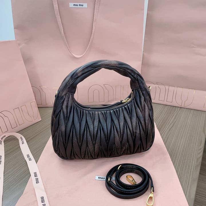Miu Miu MiuWander Handbag in Black