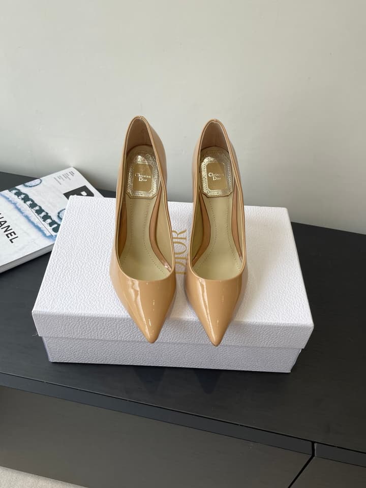 Dior Pointed High-Heel Pumps – 25SS Spring/Summer Collection in Patent Burgundy
