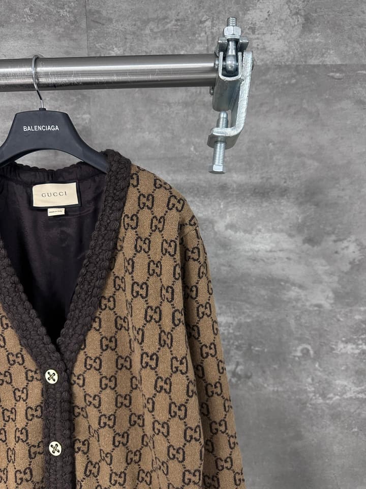 Gucci GG Logo Wool Cardigan – 25SS