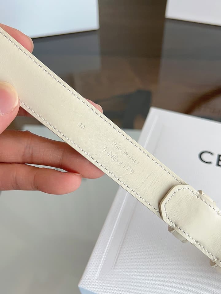 Celine Vivienne Taurillon 25mm Belt in Black Taurillon Leather