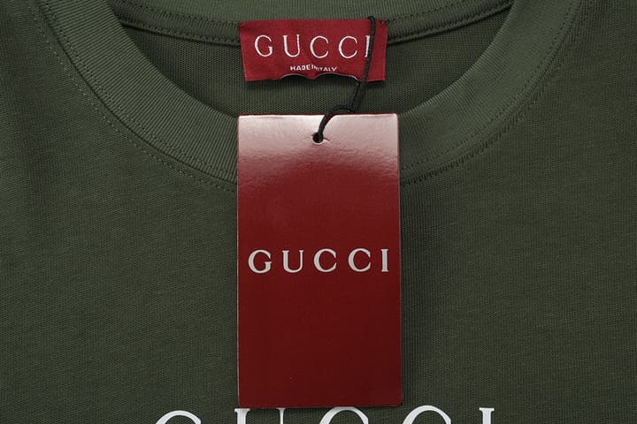 Gucci Digital Print Small Letter Logo T-Shirt – 2025SS in Army Green
