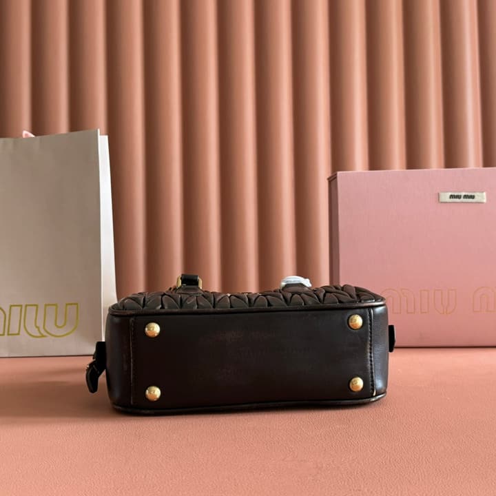Miu Miu Arcadia Pleated Lambskin Handbag