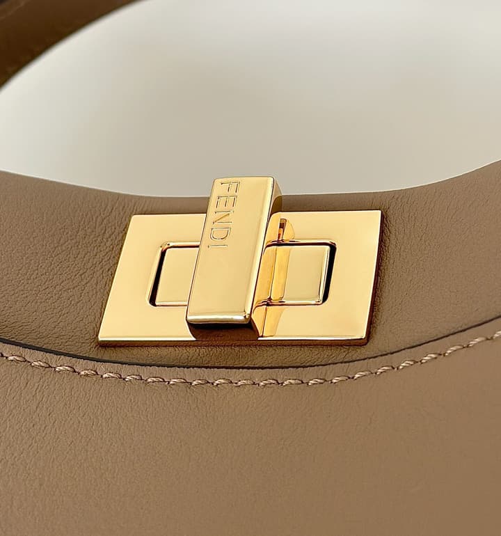Fendi Peekaboo Classic Handbag in Classic Taupe Leather