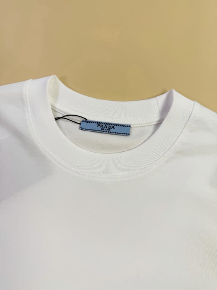 Prada Nylon Patch Pocket Triangle Logo T-Shirt in Black