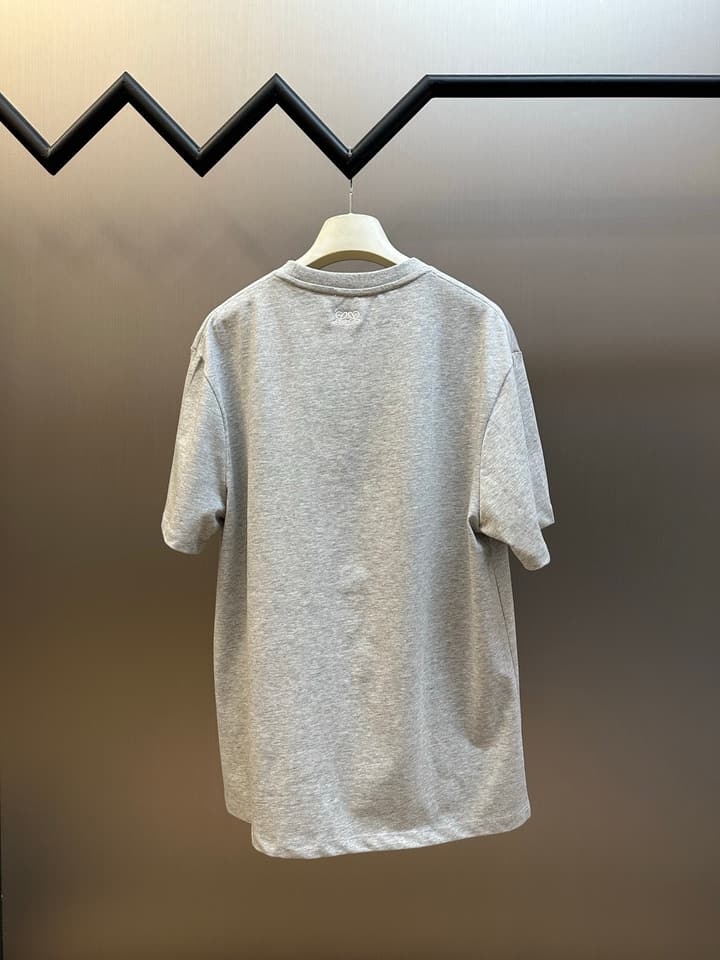 Loewe Anniversary Lion Patch Crewneck T-Shirt in Grey
