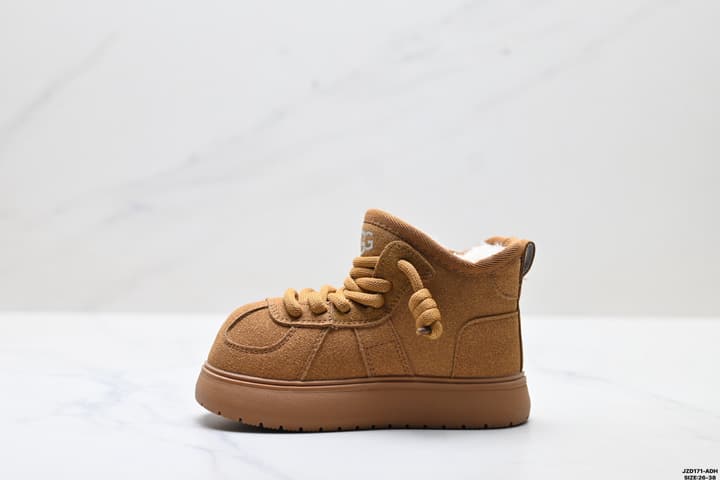 UGG Kids Leather Snow Boots – Kids Collection in Dark Chestnut Brown