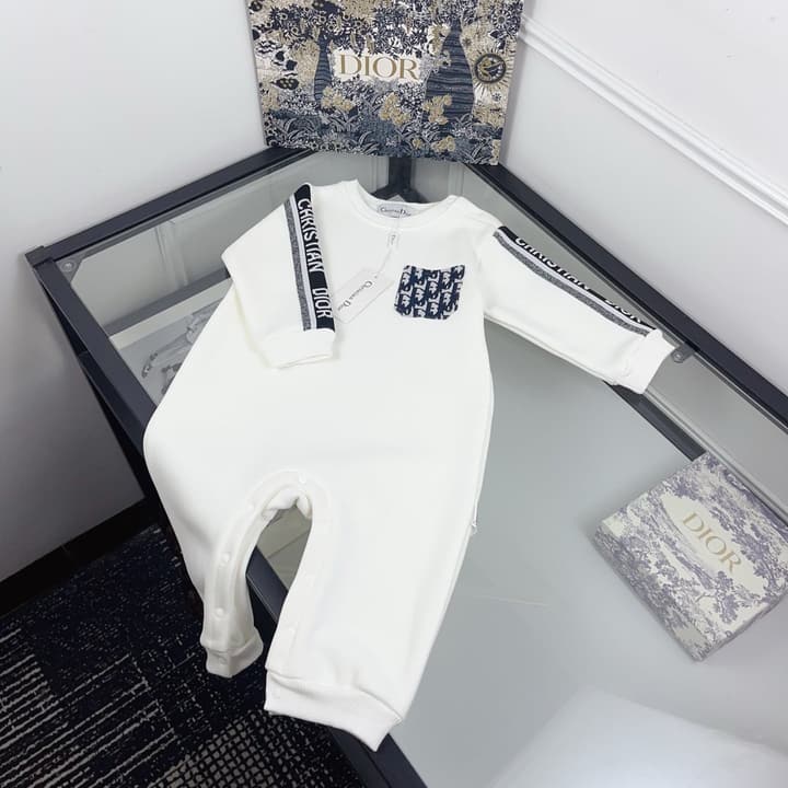 Dior Oblique Embroidery Infant Romper – Kids Collection