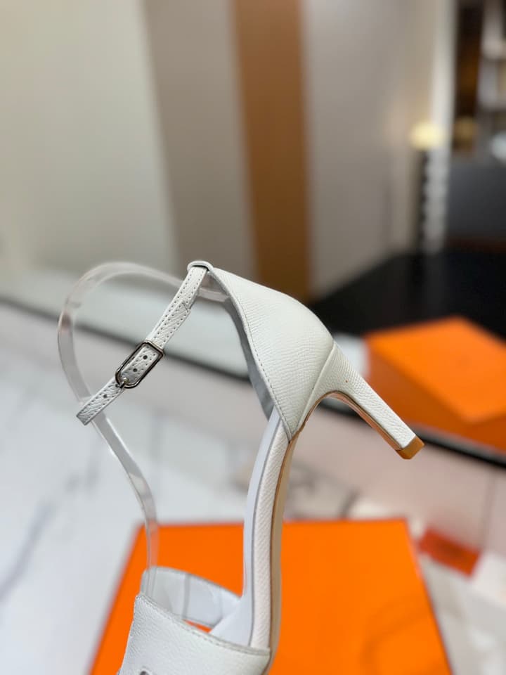 Hermès Classic Palm Grain Cowhide Heels – 6.5cm in Black