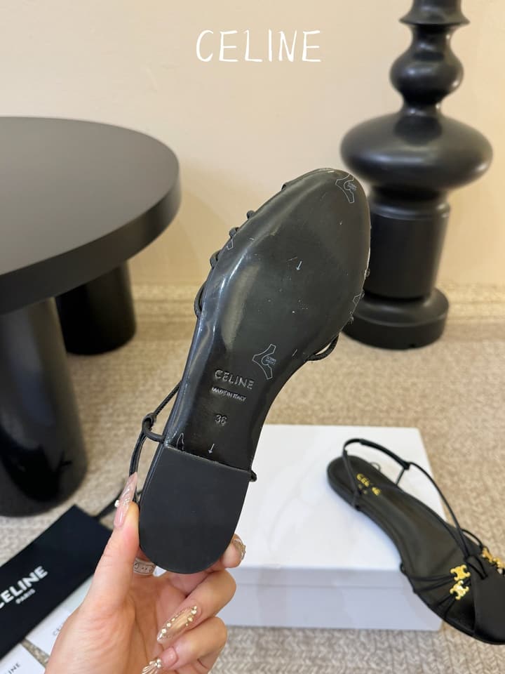 Celine Triomphe Ankle Strap Sandals – Spring/Summer Collection in Black