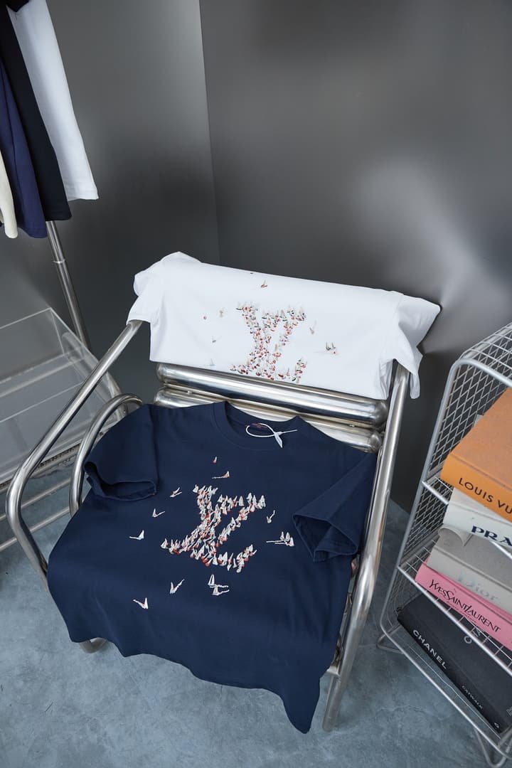 Louis Vuitton Colorful Embroidery Sailing Boat T-Shirt – 26SS Early Spring Collection in Black
