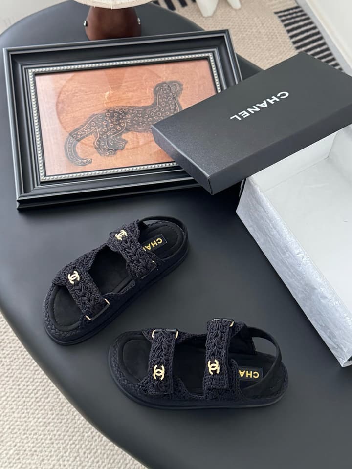 Chanel Velcro Flat Sandals – 25SS Collection in Beige