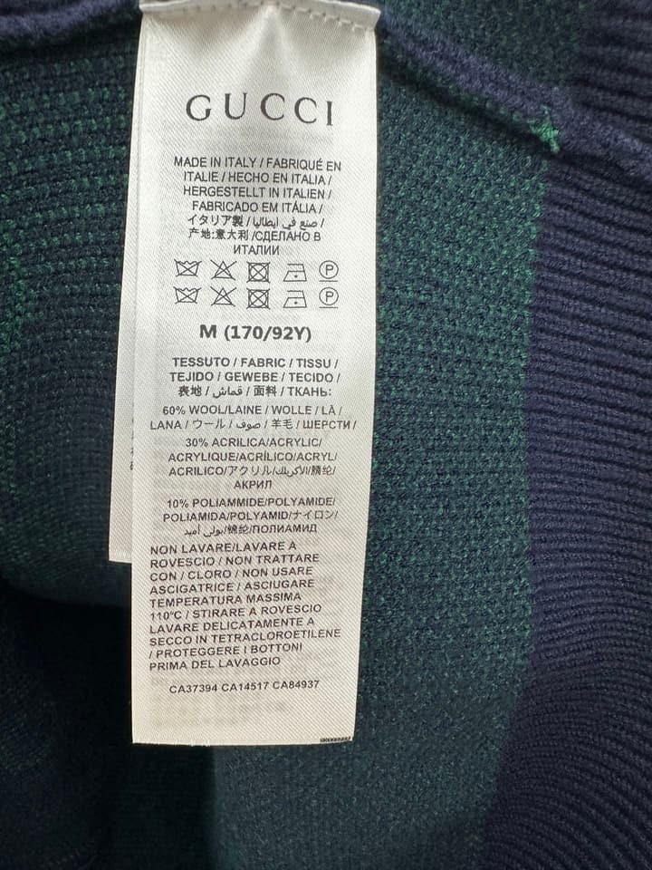Gucci Gradient Double G Knit Cardigan in Green To Navy Gradient