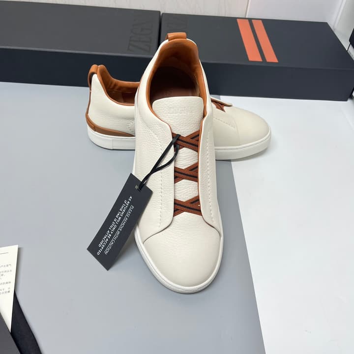 Zegna SECONDSKIN Triple Stitch™ Casual Sneakers in Monochromatic Black