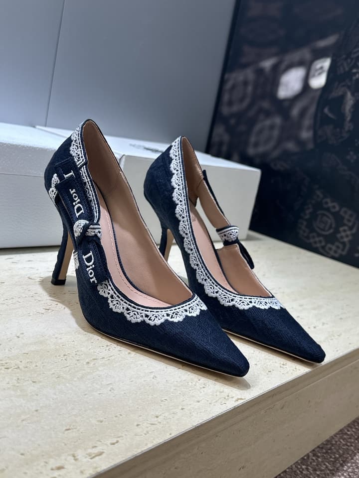 Dior J'Adior Dentelle Jelly Bow Pumps – 2026 Early Spring Collection in Black 6.5cm Heel