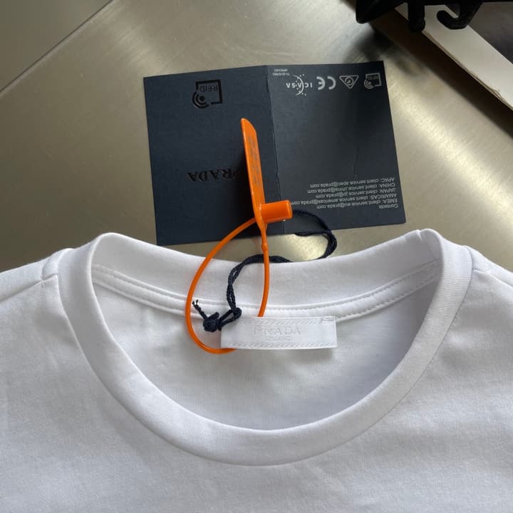 Prada Triangle Logo Short-Sleeve T-Shirt in Black