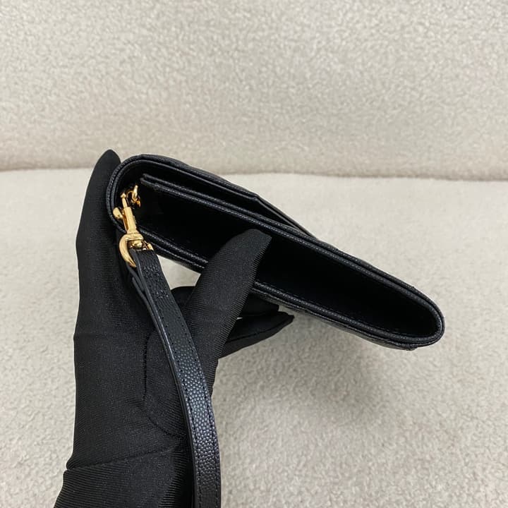 Saint Laurent Cassandre Grained Leather Clutch Bag