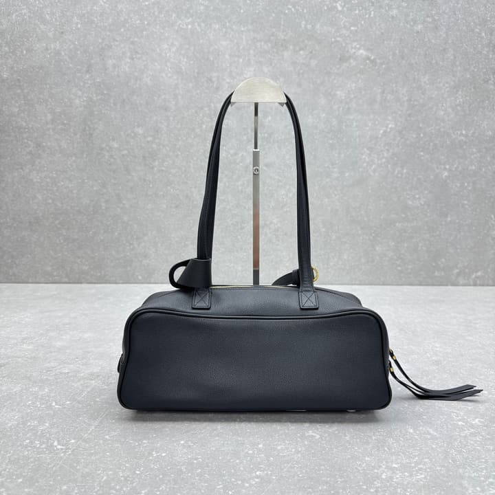 Balenciaga Carrie Leather Bowling Bag – Small in Black Leather