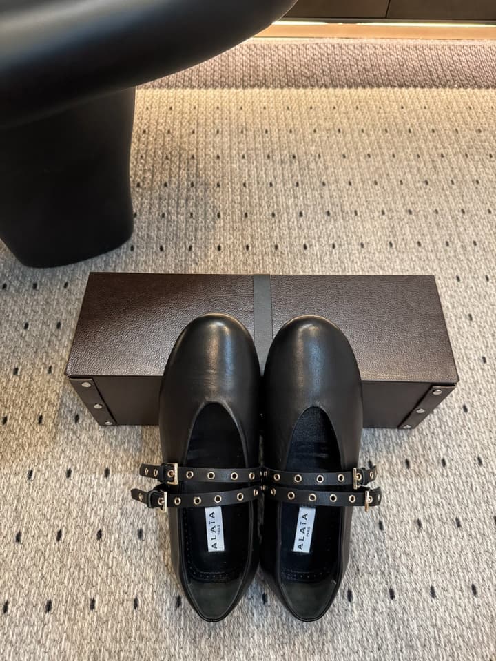 Alaïa Sheepskin Ballet Flats – 25FW in Black Chain Strap 1