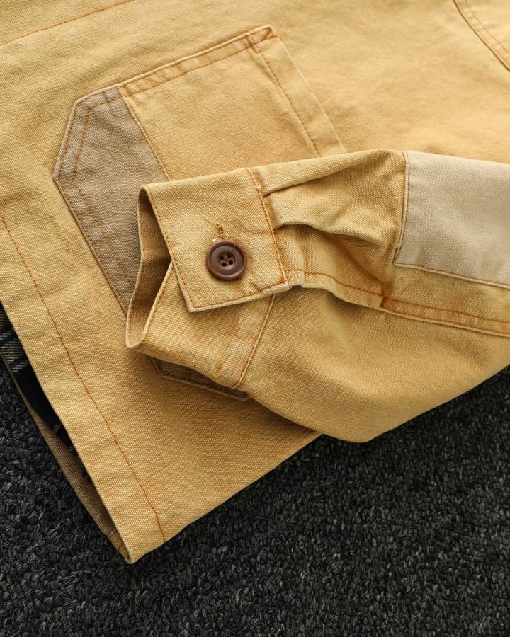 Ralph Lauren Barn Washed Distressed Jacket – 2025 Spring New in Classic Mustard Tan