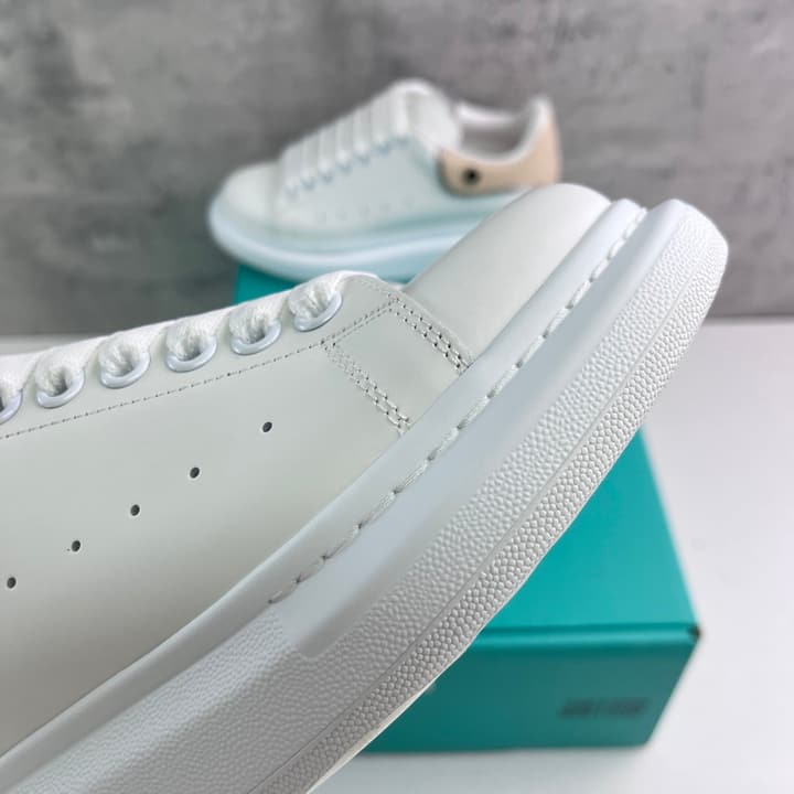 Alexander McQueen Oversized Platform Sneakers in All White Textured