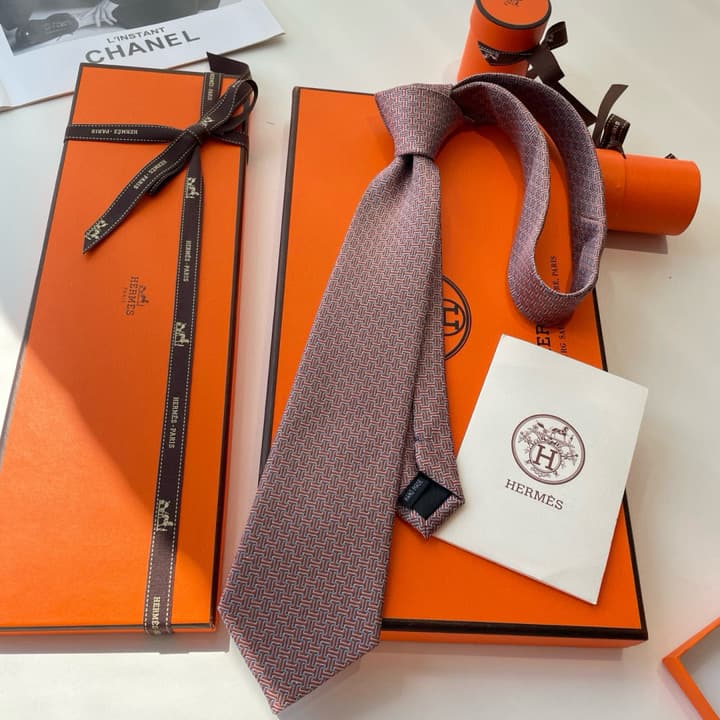 Hermès Philippe Mouquet Men's Tie in Cool Grey Patterned