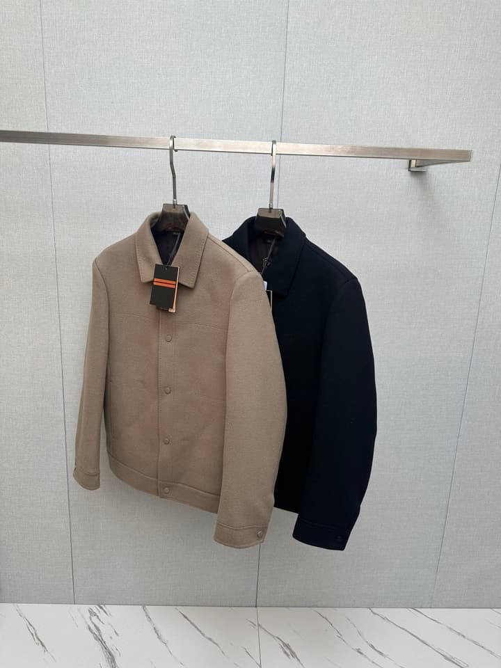 Zegna Italian Luxury Wool Coat in Camel Beige