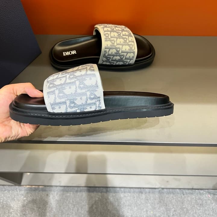 Dior Luxury Slides in Black Textured