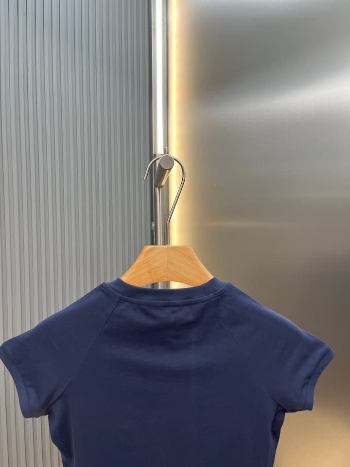 Loewe Cotton Mosaic Anagram Embroidered T-Shirt in Navy Blue