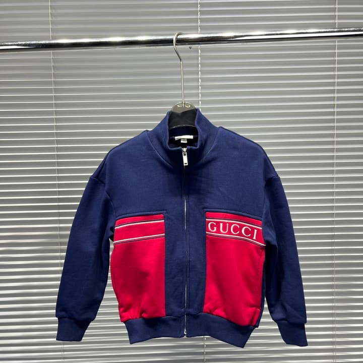 Gucci Kids Color-block Tracksuit – Kids Collection in Navy And Red Spliced Tracksuit