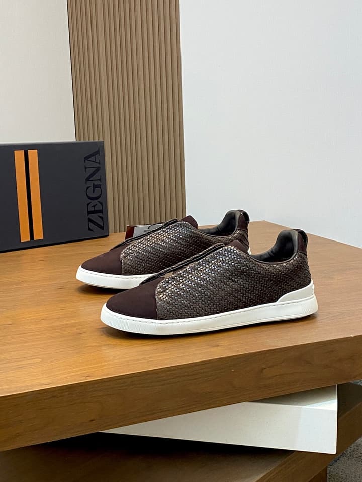 Ermenegildo Zegna Triple Stitch Sneakers in Black