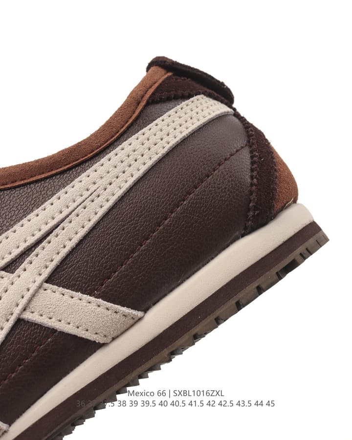 Onitsuka Tiger Mexico 66 Classic Retro Sneakers in Cream With Black Stripes