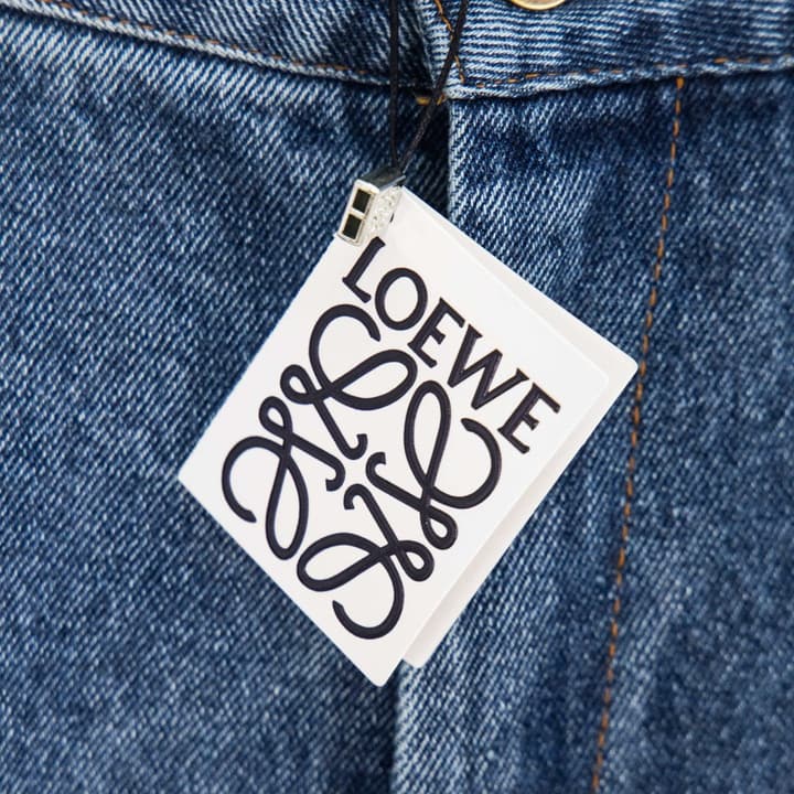 Loewe Anagram Embroidered Distressed Denim Jeans