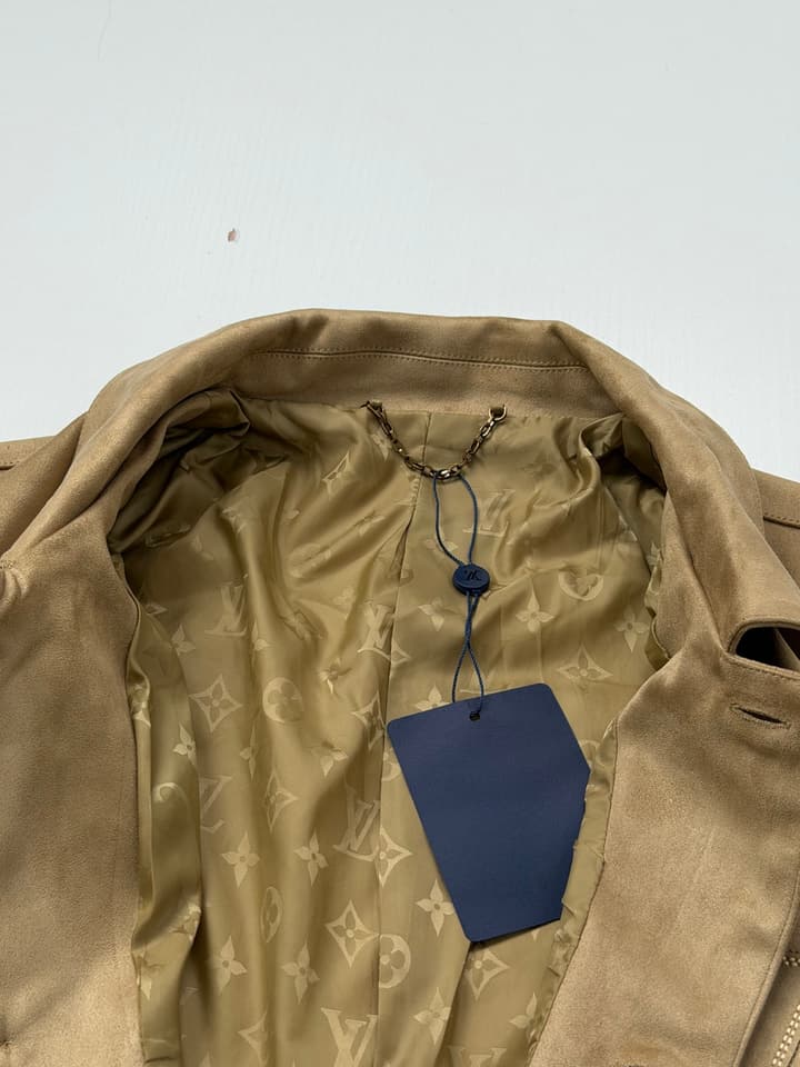 Louis Vuitton 3D V Embroidered Suede Workwear Jacket