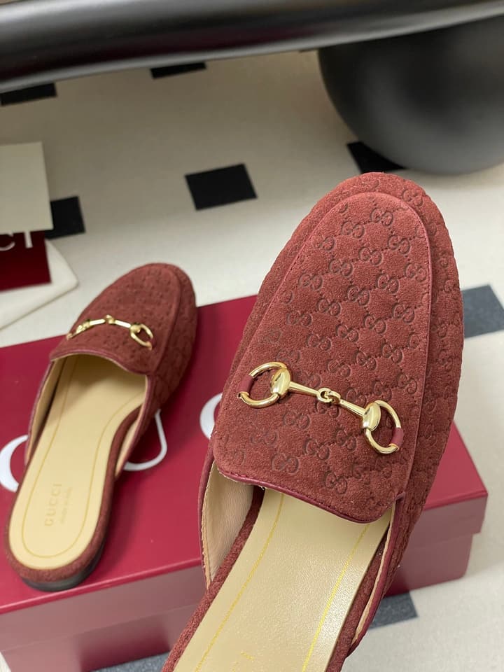 Gucci Princetown Double G Suede Mules – 2025 Fall Collection in Black Suede With Silver Hardware
