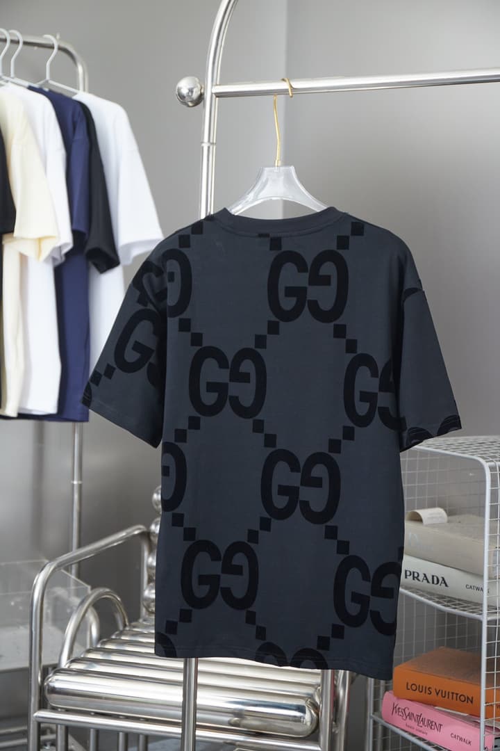 Gucci Double G Flocked Print T-Shirt – 26FW in Classic Black